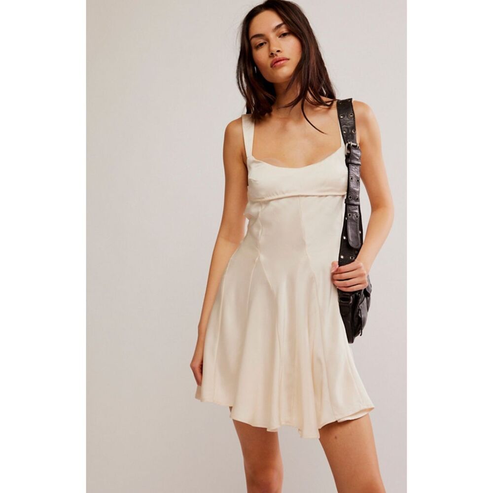 Free People Cream Mini Dress